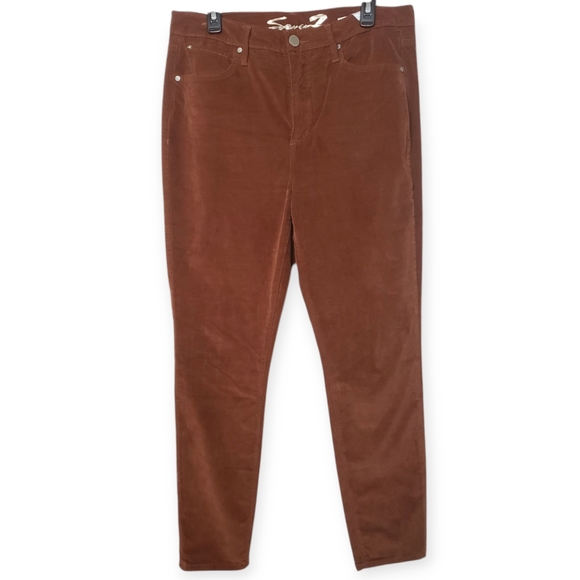 Seven7 Women's Plush Touch Ultra High Rise Skinny Corduroy Pants - Size 14 - Picture 1 of 8